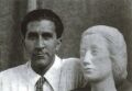 Ugo Cara' - particolare di scultura dedicata alla moglie Marina - 1938